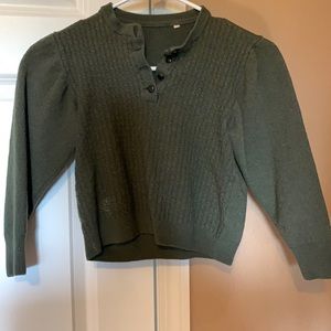 Puff sleeved wool crop top.